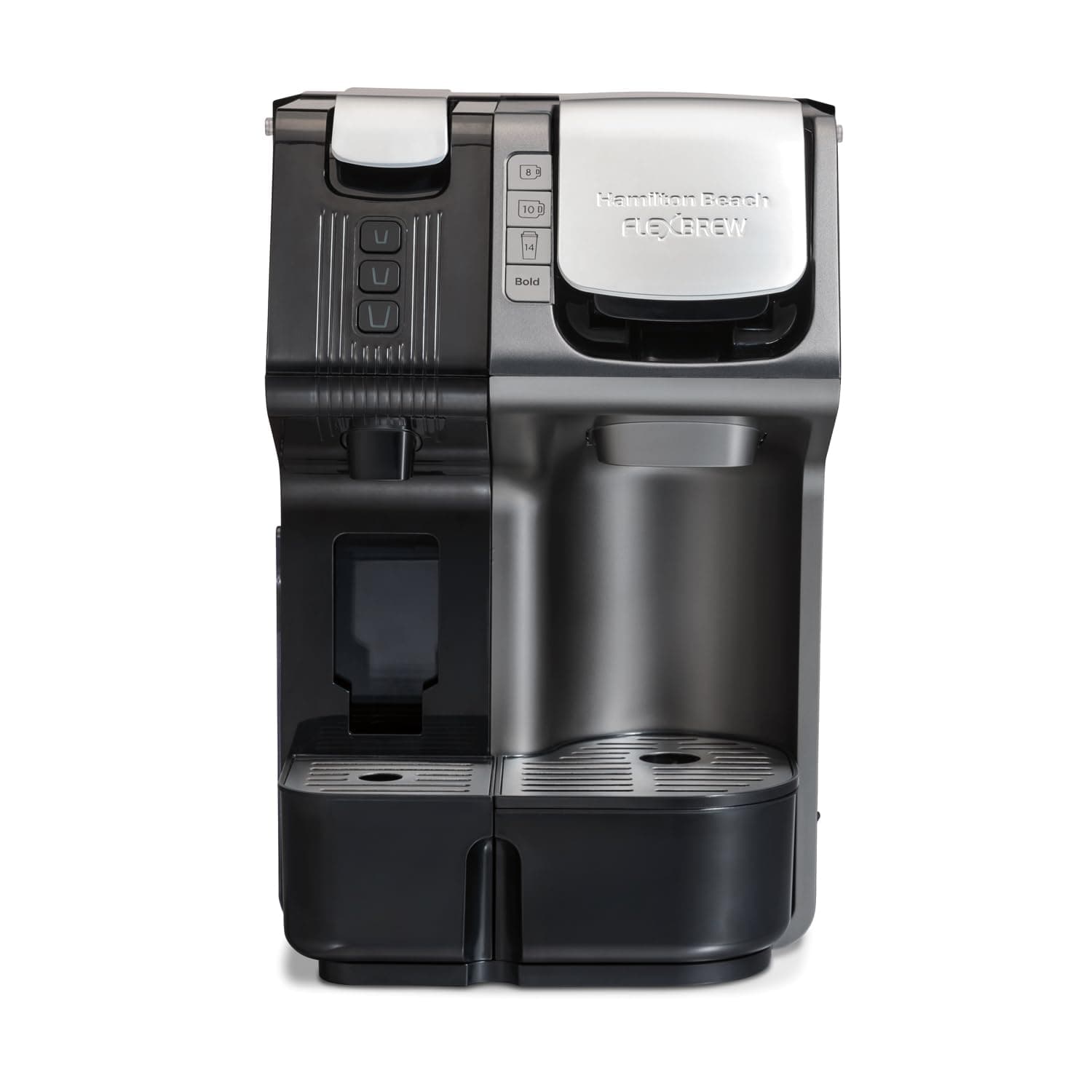 Hamilton Beach FlexBrew Trio 2-Way Coffee Maker, Compatible with K-Cup Pods or Grounds, Combo, Single Serve & Espresso Machine with 19 Bar Pump, 56 oz. Removable Reservoir, Black