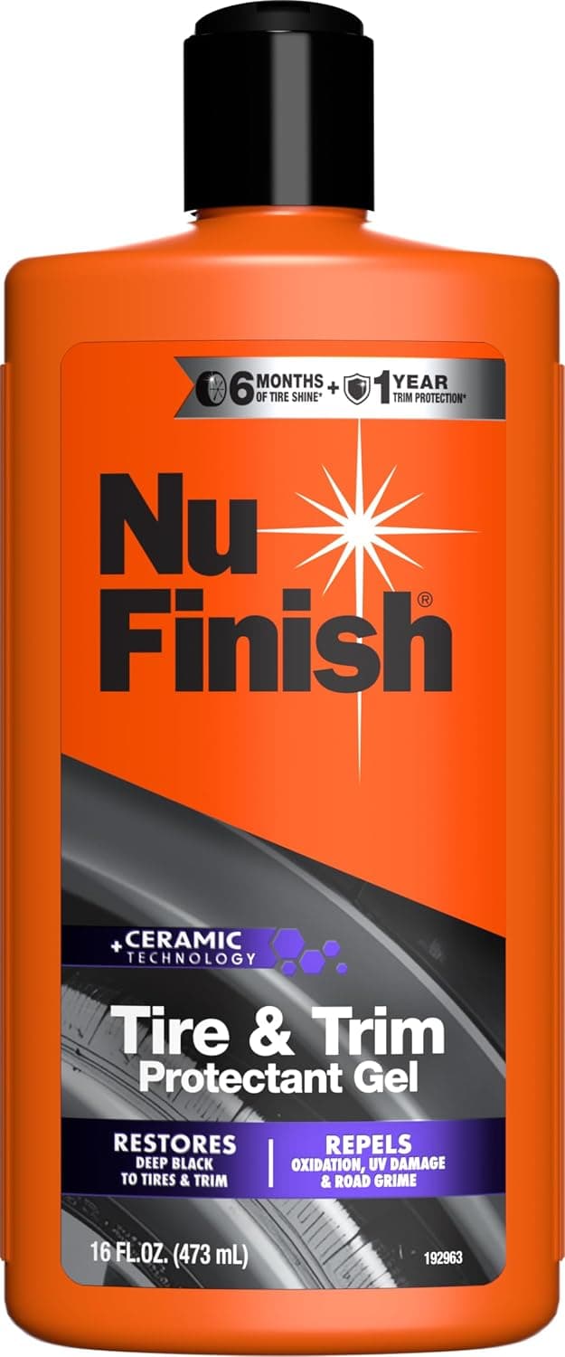 Nu Finish Tire Shine Gel & Trim Protectant, Car Cleaning Supplies, 16 fl oz